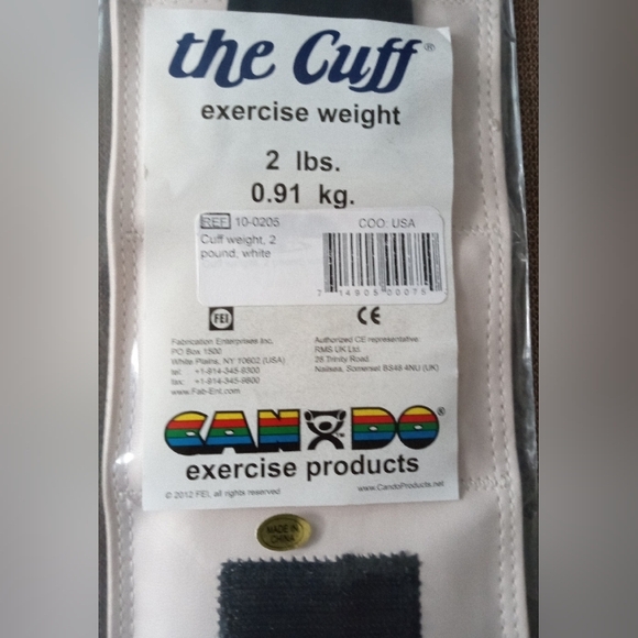 The Cuff Ankle Weights - Set of Two Cuff Weight, 2lb each White with Bla… - Picture 8 of 11